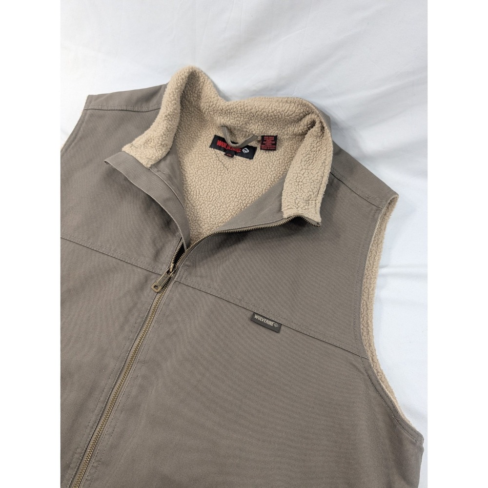 Wolverine Vest Mens XXL‎ Heavy Sherpa Lined Work Zip Front Canvas Insulated